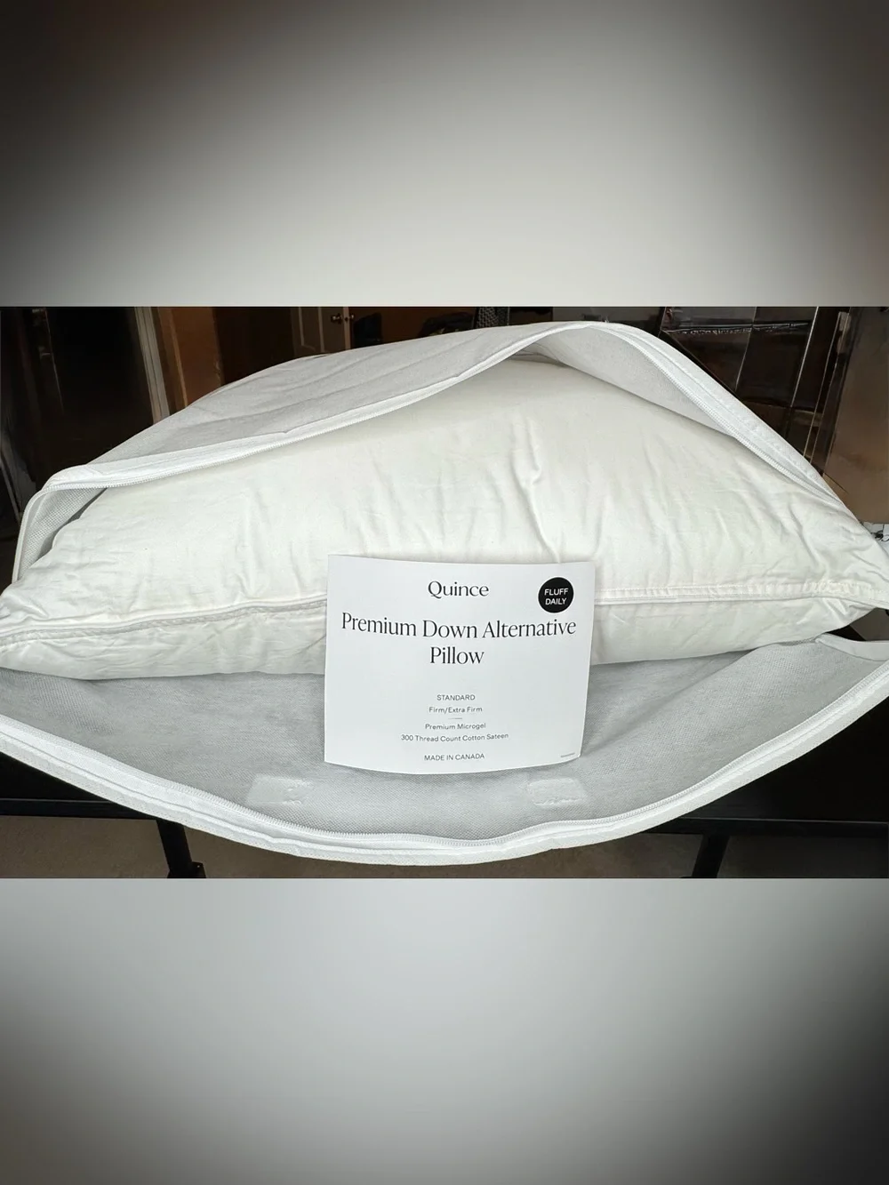 Quince Premium Down Alternative Pillow | Standard | Firm/Extra Firm | New